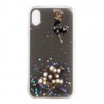 Wholesale iPhone XR 3D Deer Crystal Diamond Shiny Case (Smoke)